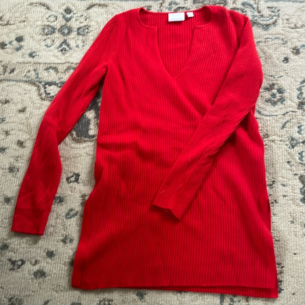 red anthropologie sweater